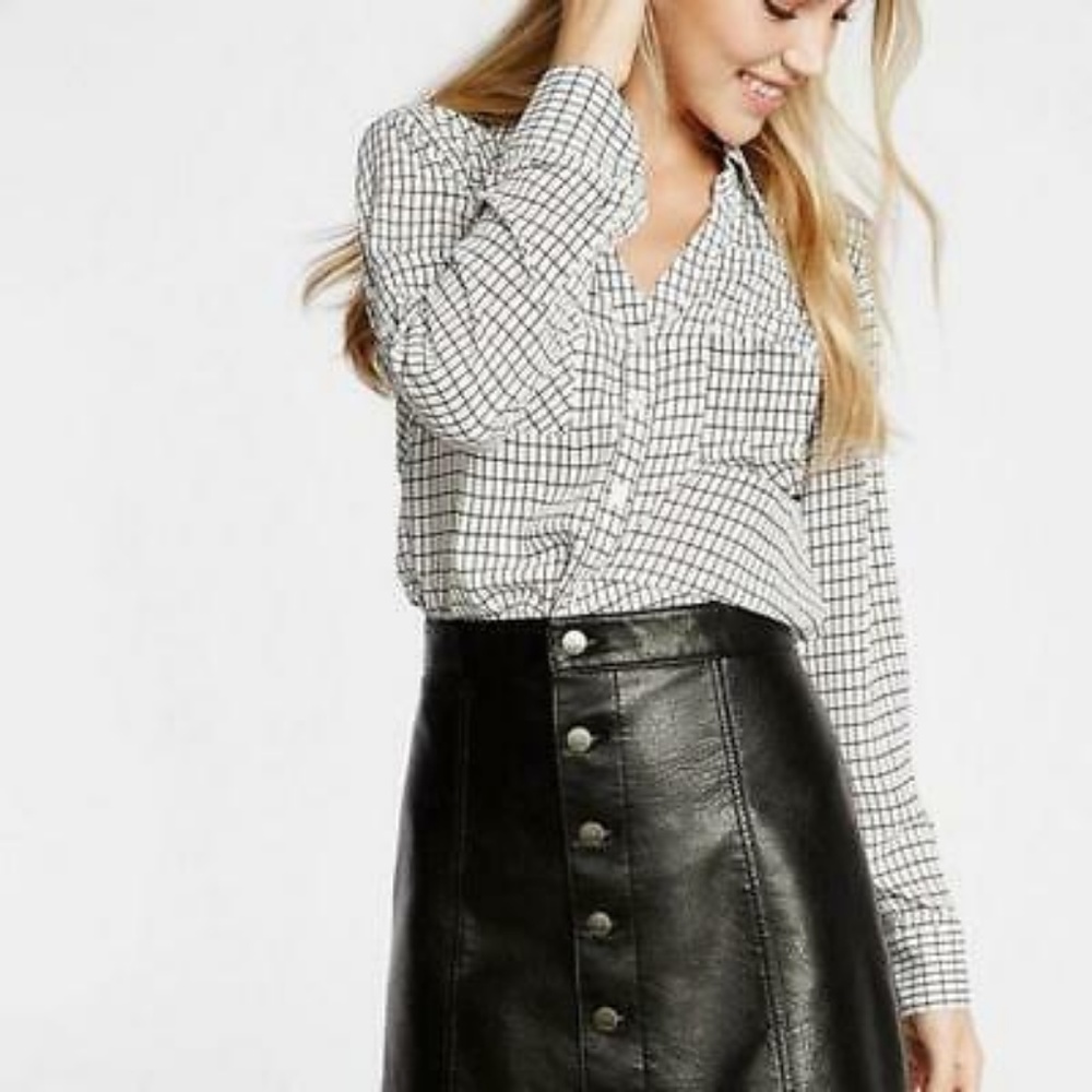 Express Windowpane Portofino Slim Fit Shirt